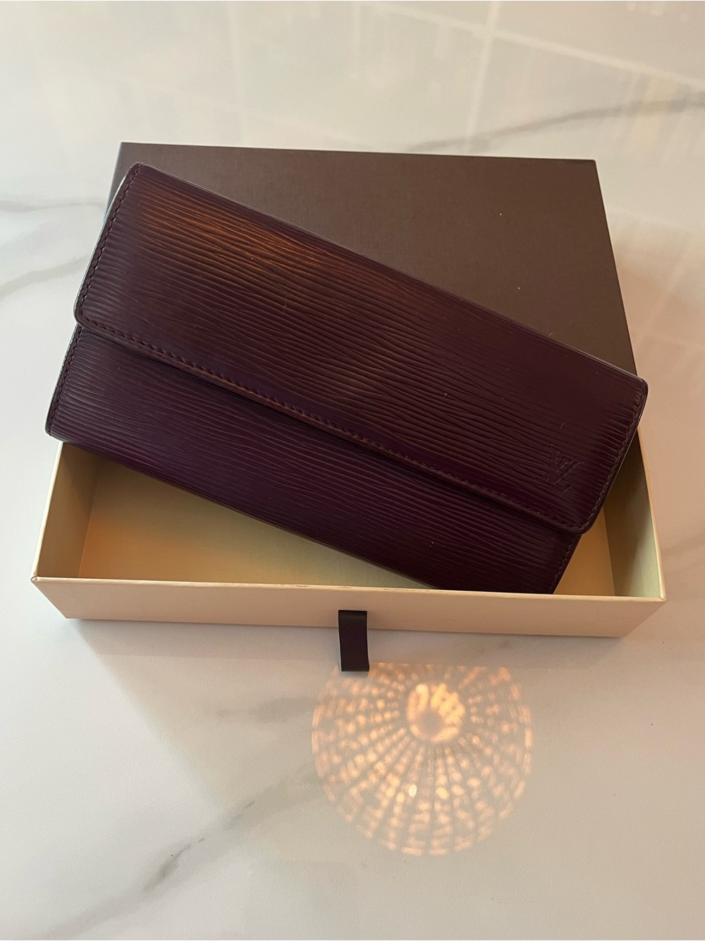 Louis Vuitton Epi Leather Long Wallet in BlackBerry